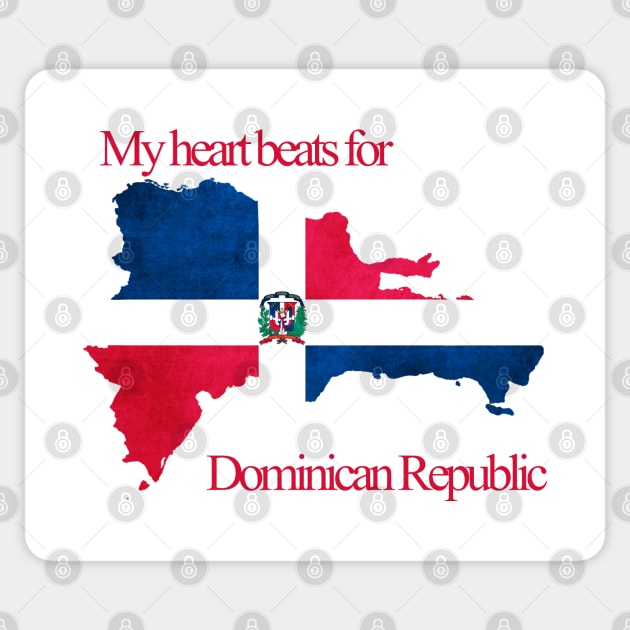 My heart beats for Dominican Republic Flag Sticker by Hispaniola-Fineart